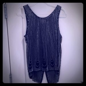 Beaded cross back evening top